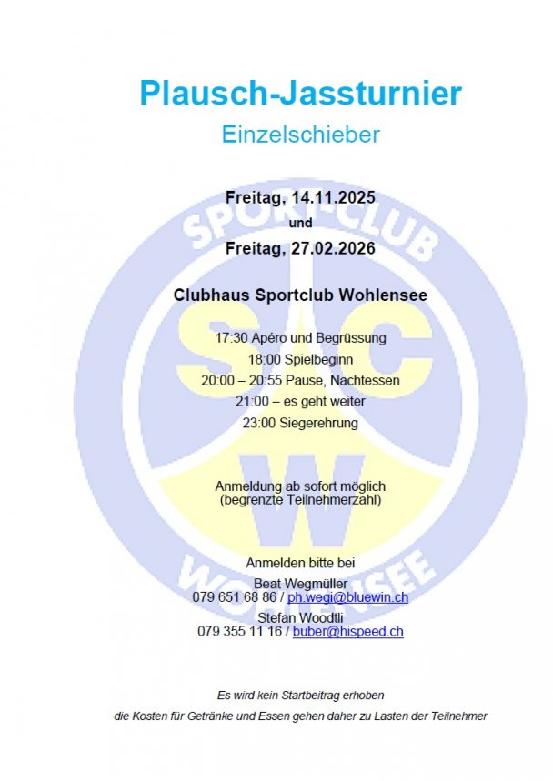 27. Februar 2026 Jassturnier